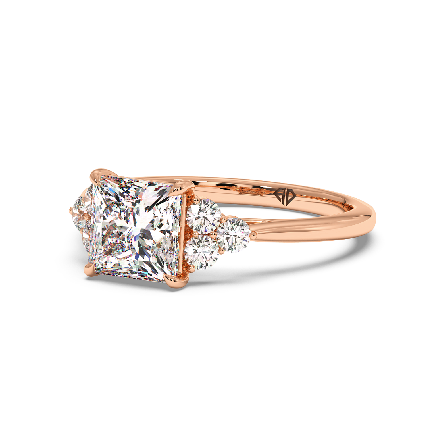 18K Rose Gold Sasha Trilogy Engagement Ring