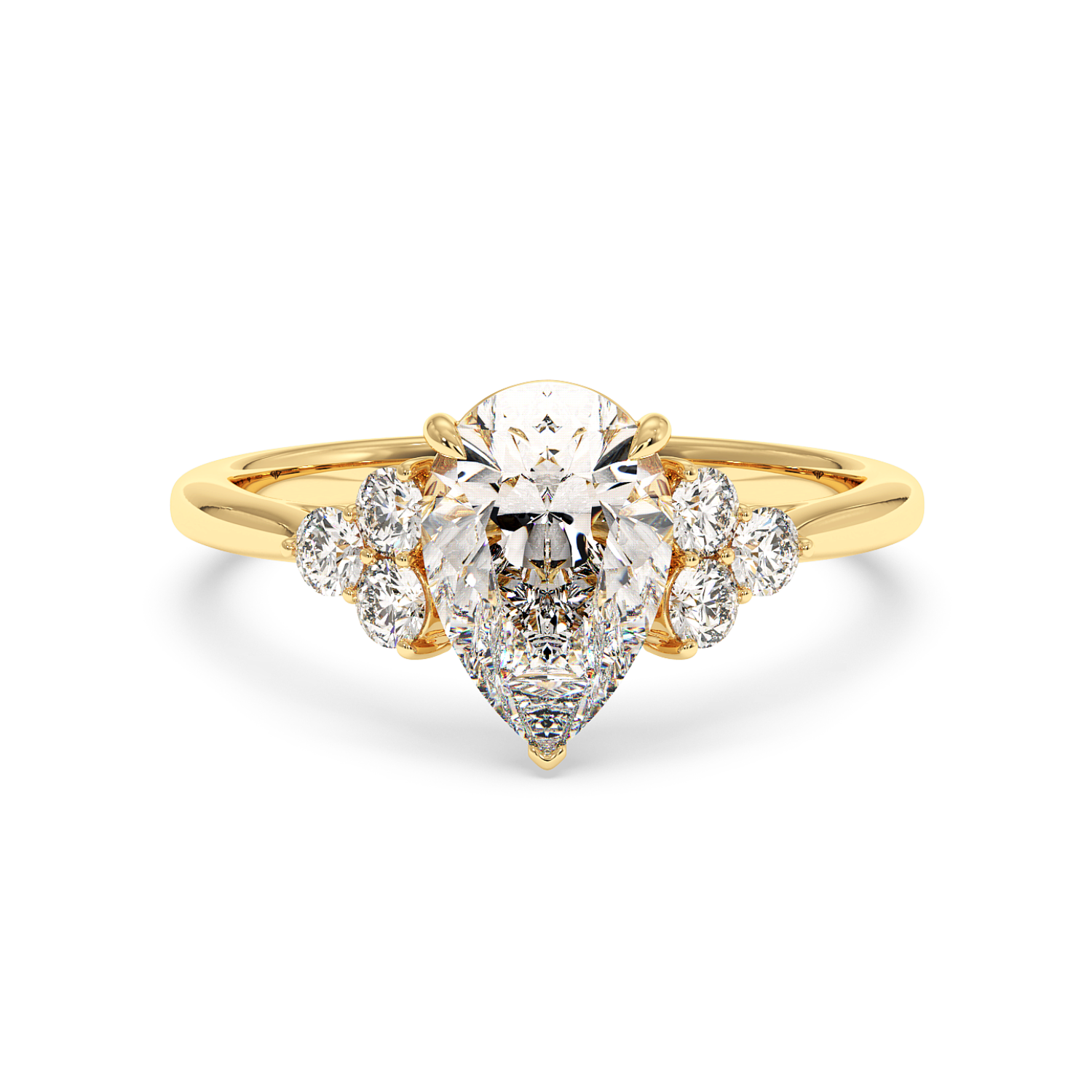 18K Yellow Gold Sasha Trilogy Engagement Ring
