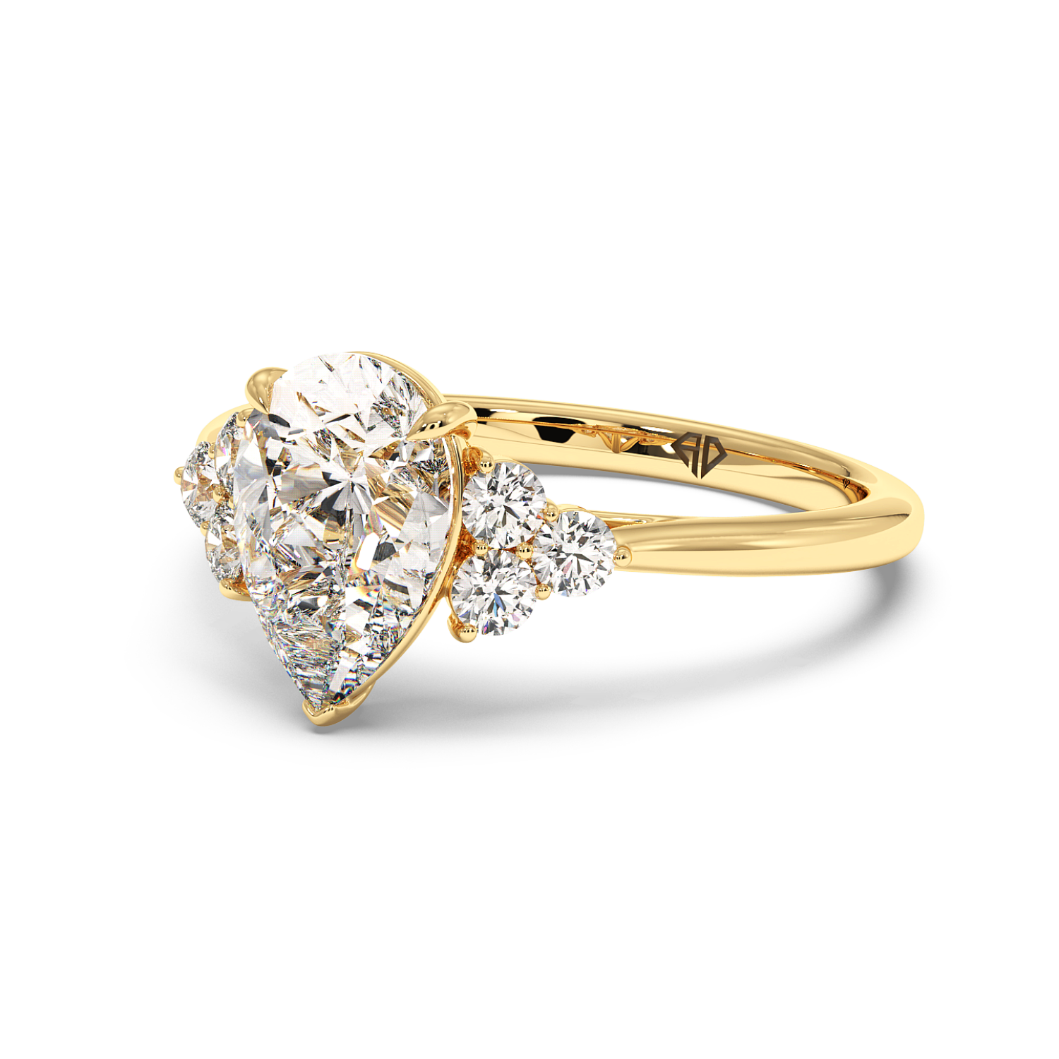 18K Yellow Gold Sasha Trilogy Engagement Ring