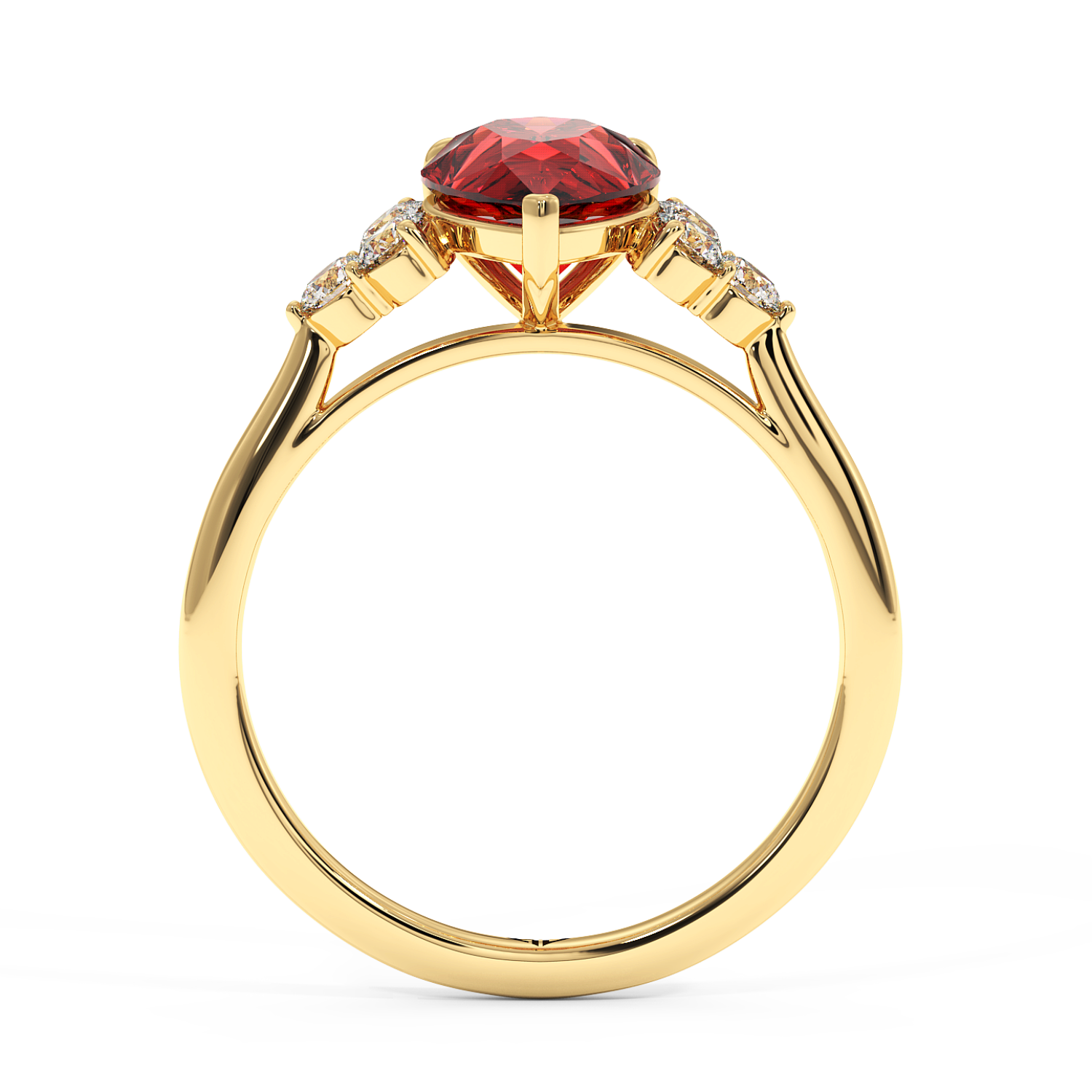 18K Yellow Gold Sasha Trilogy Engagement Ring