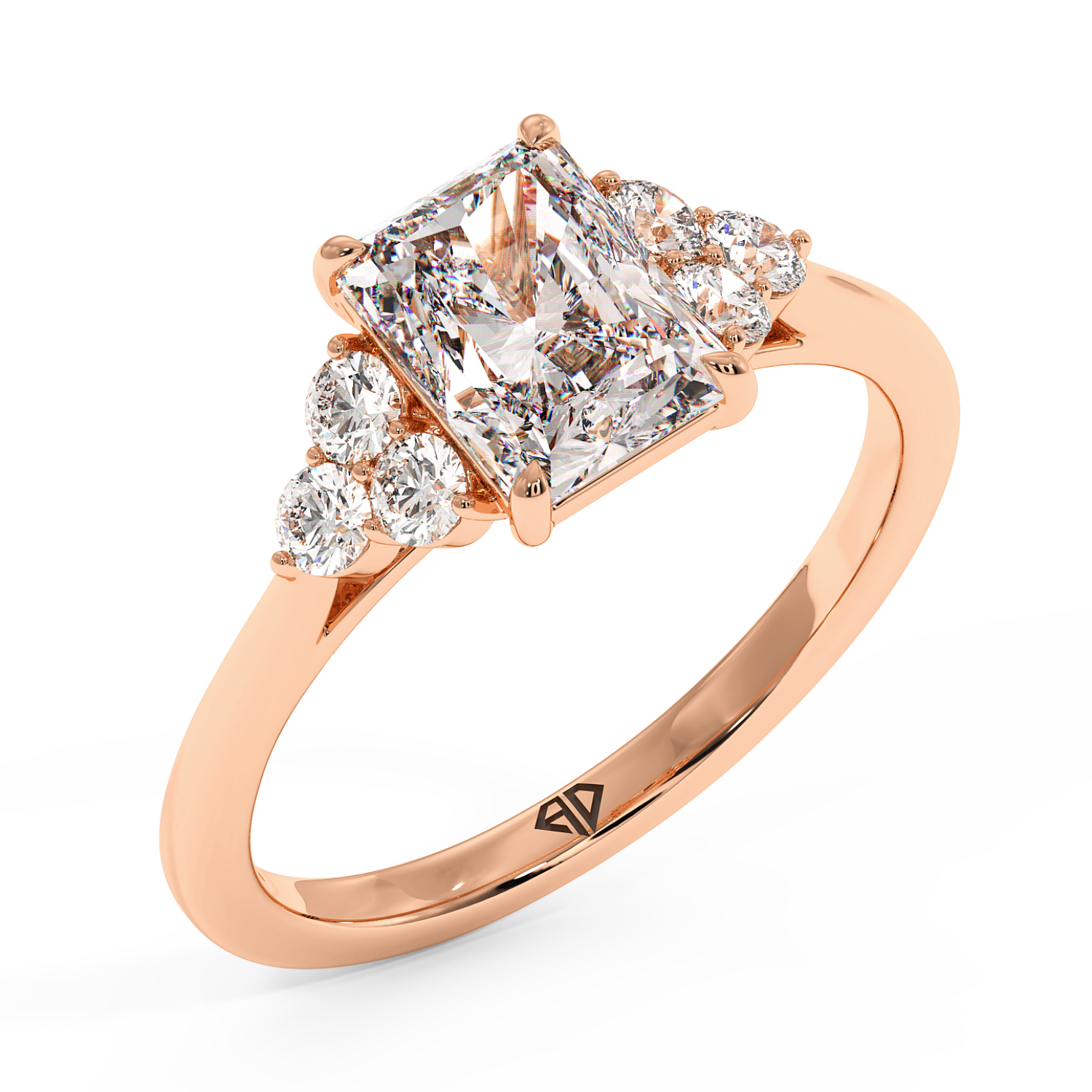 18K Rose Gold Sasha Trilogy Engagement Ring