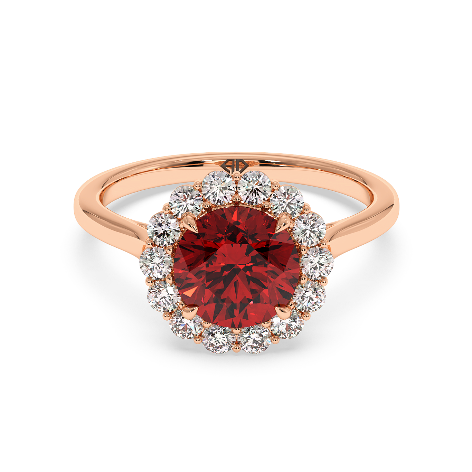 18K Rose Gold Matilda Halo Diamond Engagement Ring