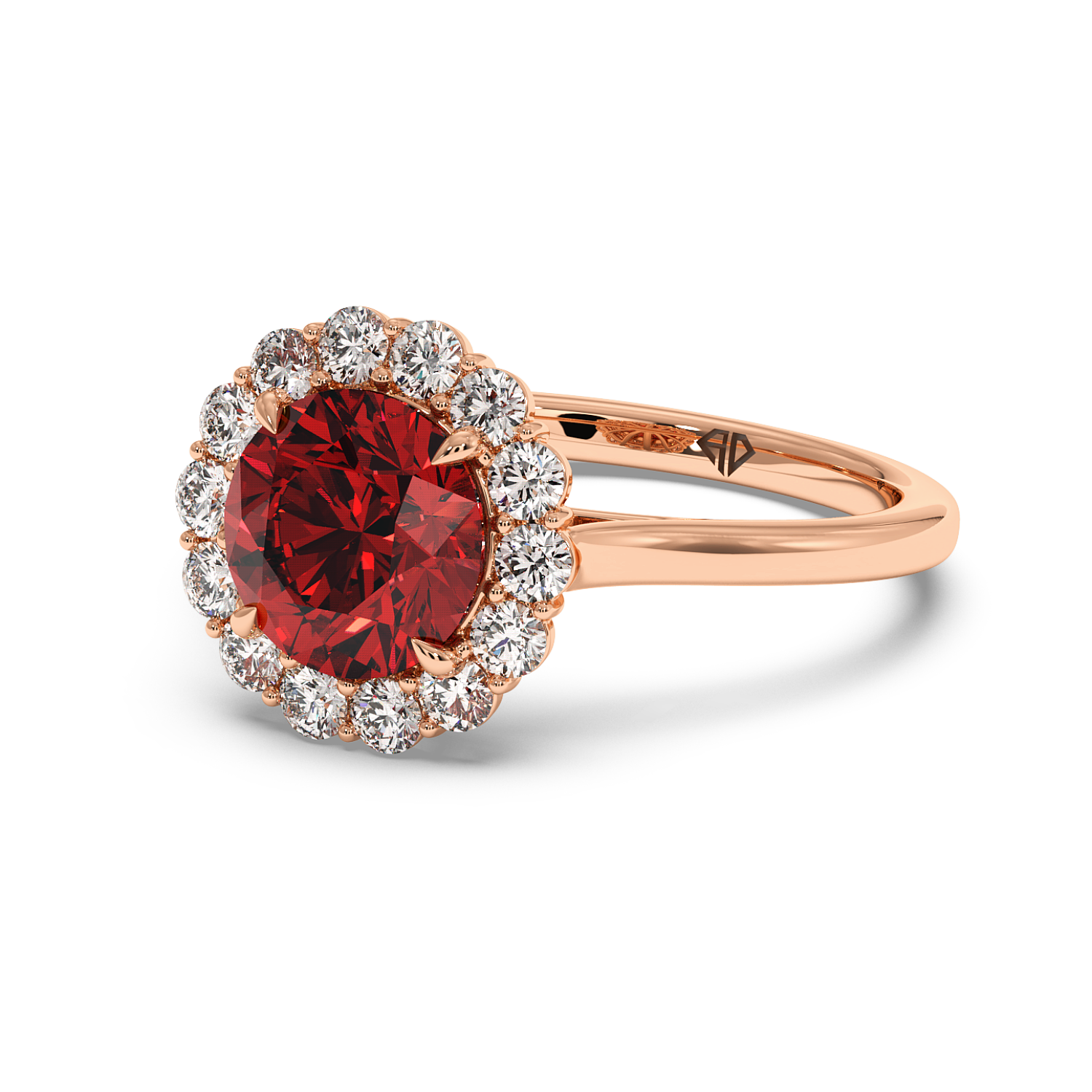 18K Rose Gold Matilda Halo Diamond Engagement Ring