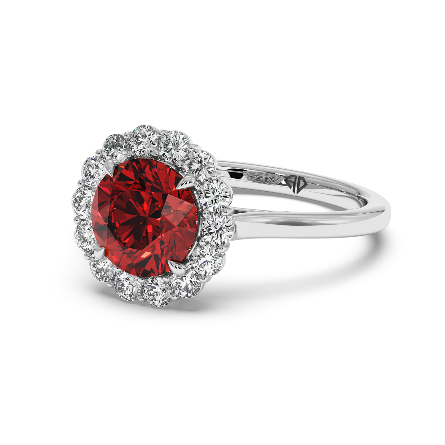 18K White Gold Matilda Halo Diamond Engagement Ring