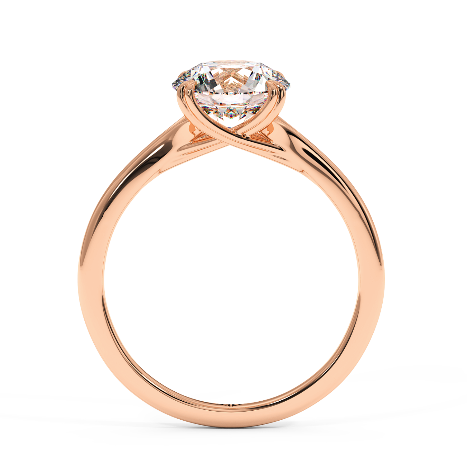 18K Rose Gold Leone Solitaire Engagement Ring