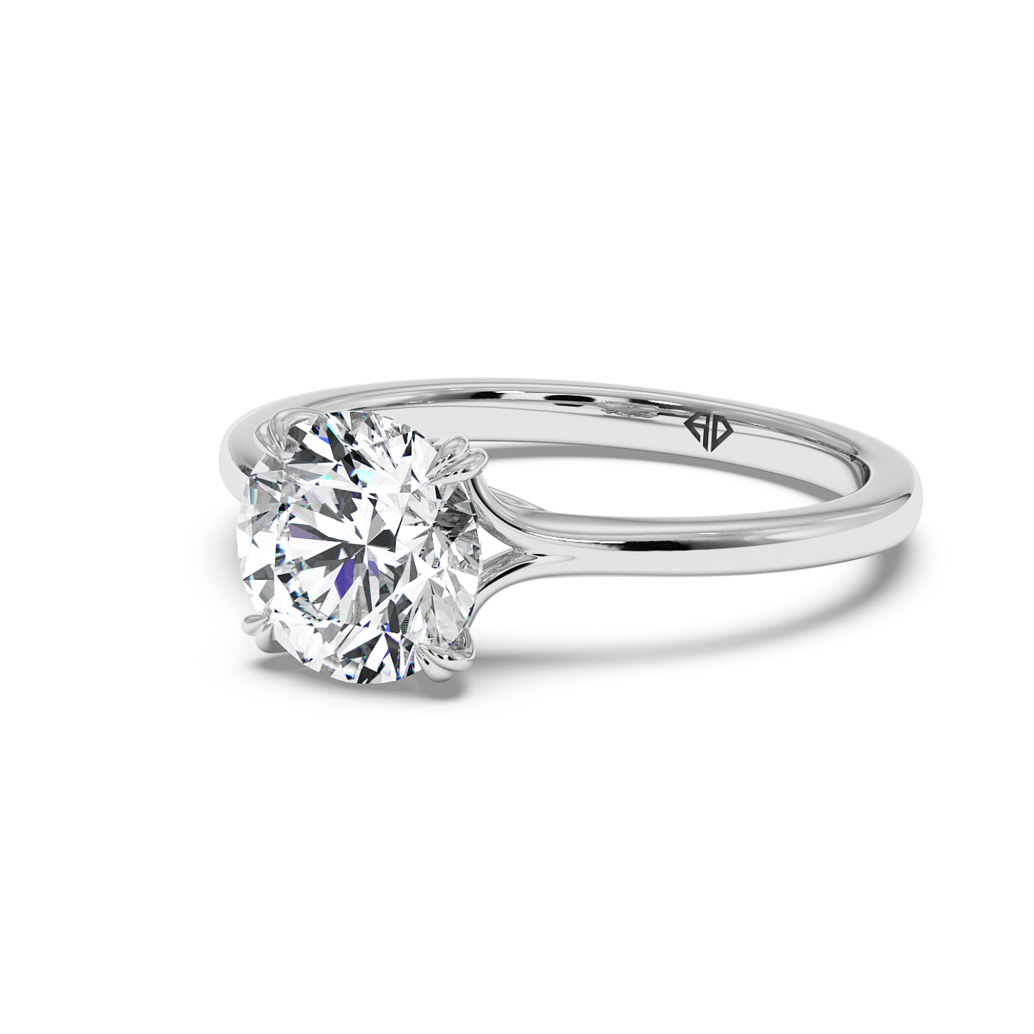 18K White Gold Leone Solitaire Engagement Ring