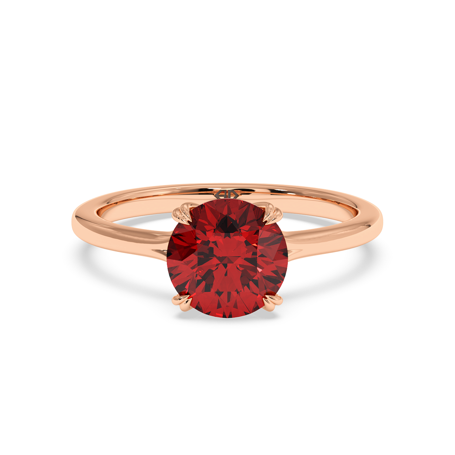 18K Rose Gold Leone Solitaire Engagement Ring