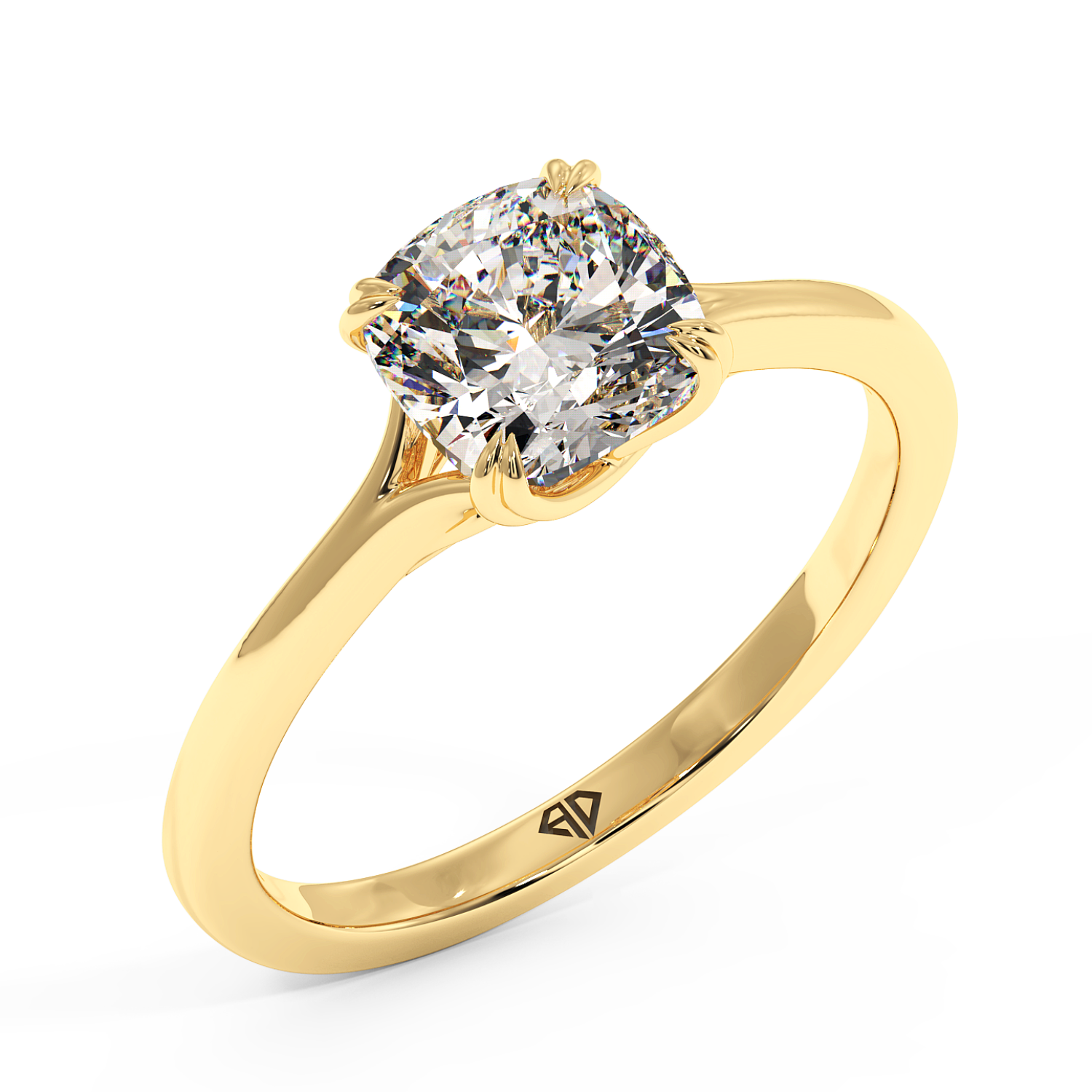 18K Yellow Gold Leone Solitaire Engagement Ring