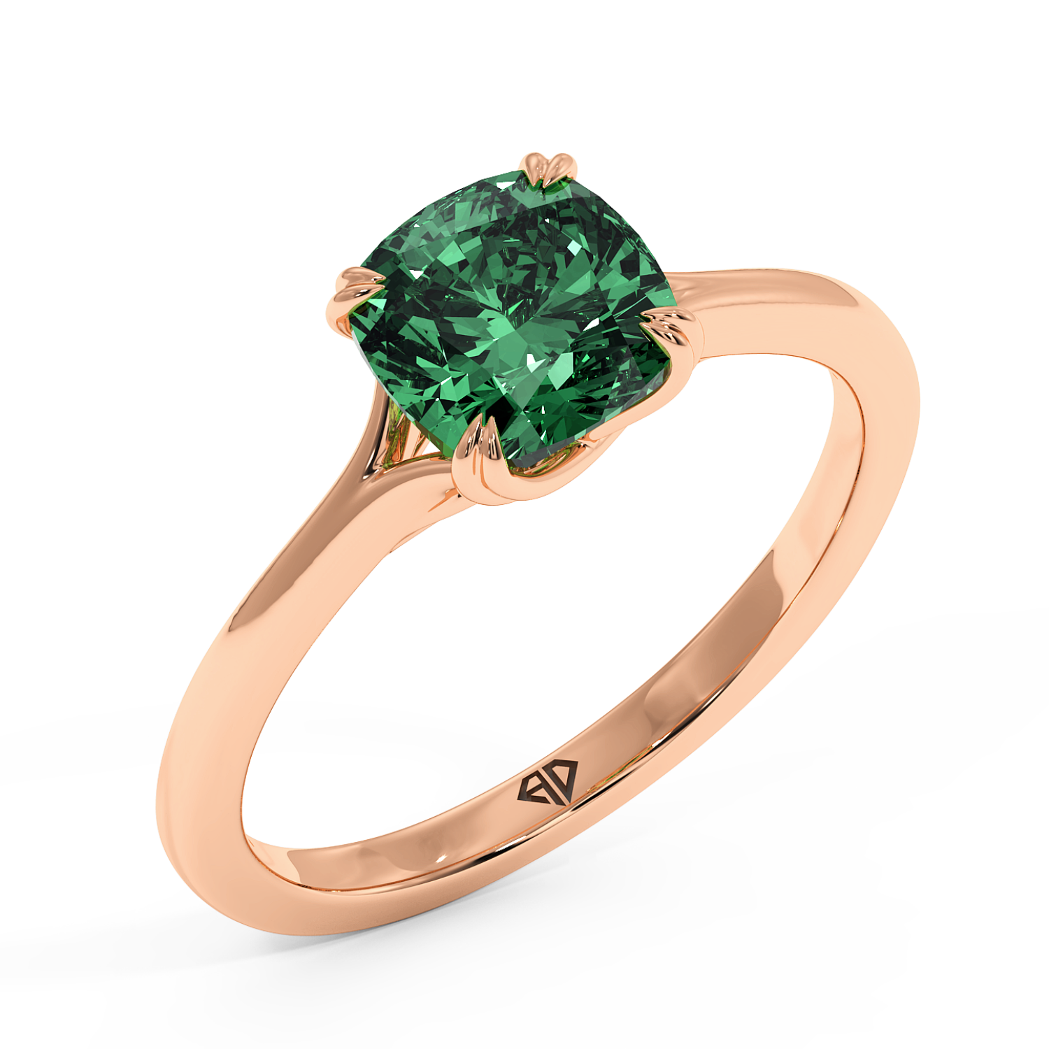 18K Rose Gold Leone Solitaire Engagement Ring