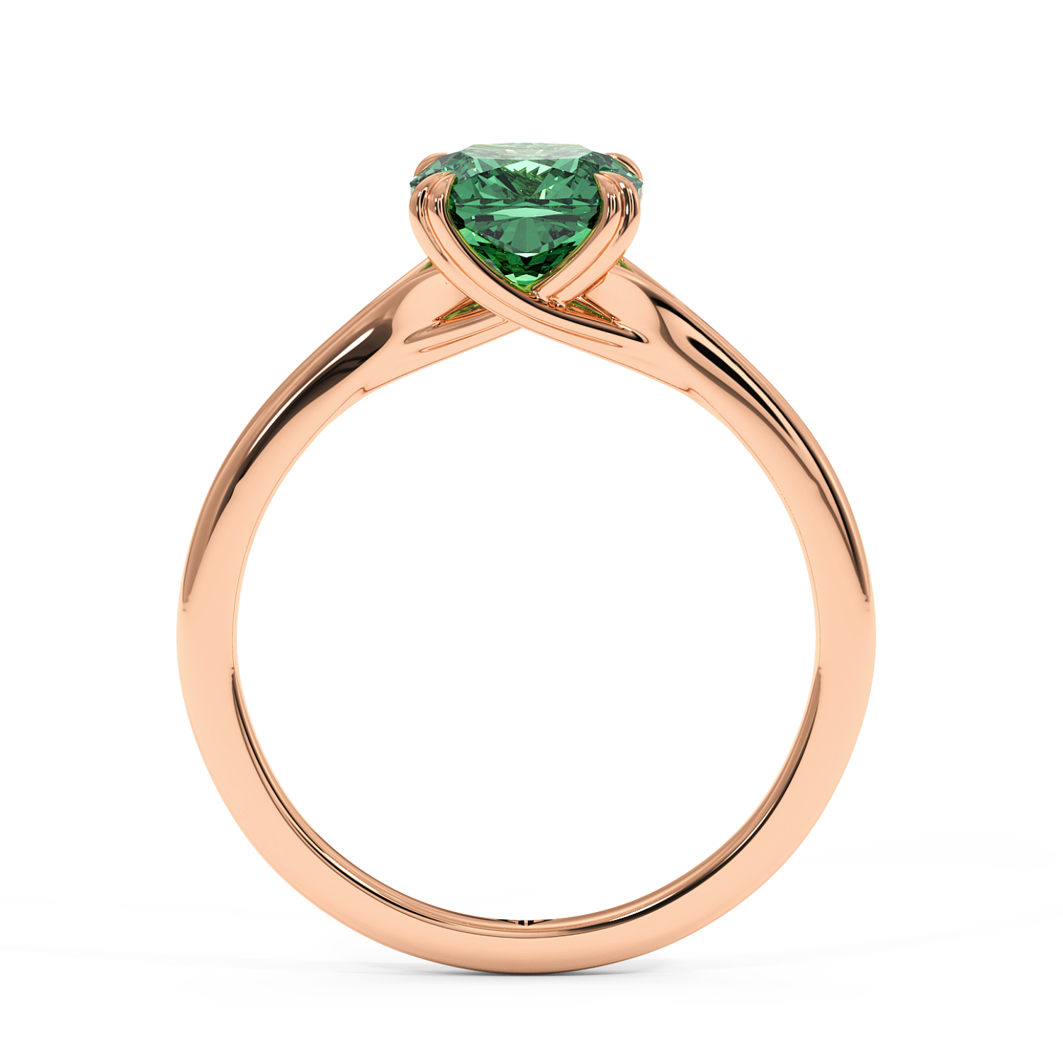 18K Rose Gold Leone Solitaire Engagement Ring