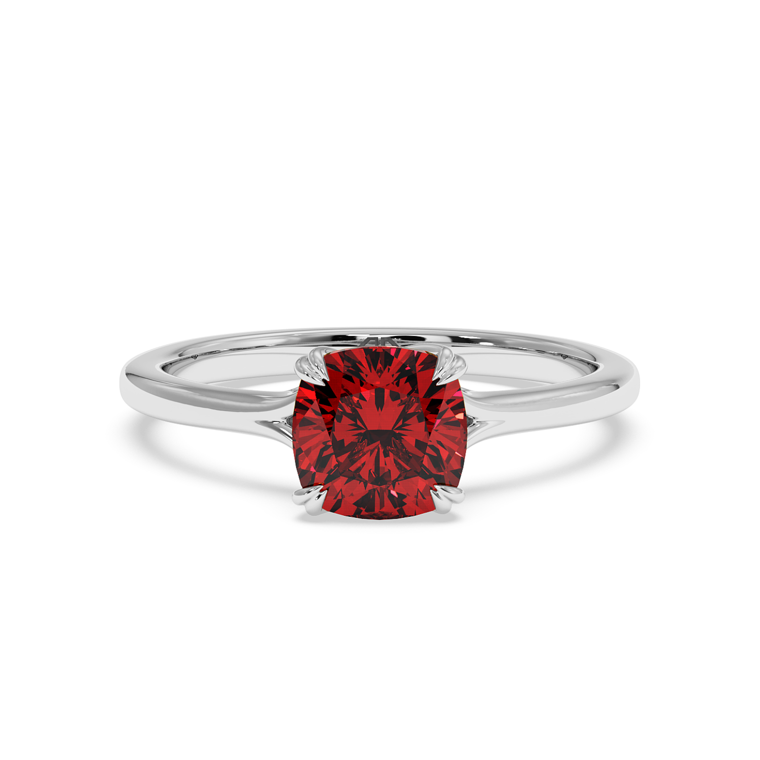 18K White Gold Leone Solitaire Engagement Ring