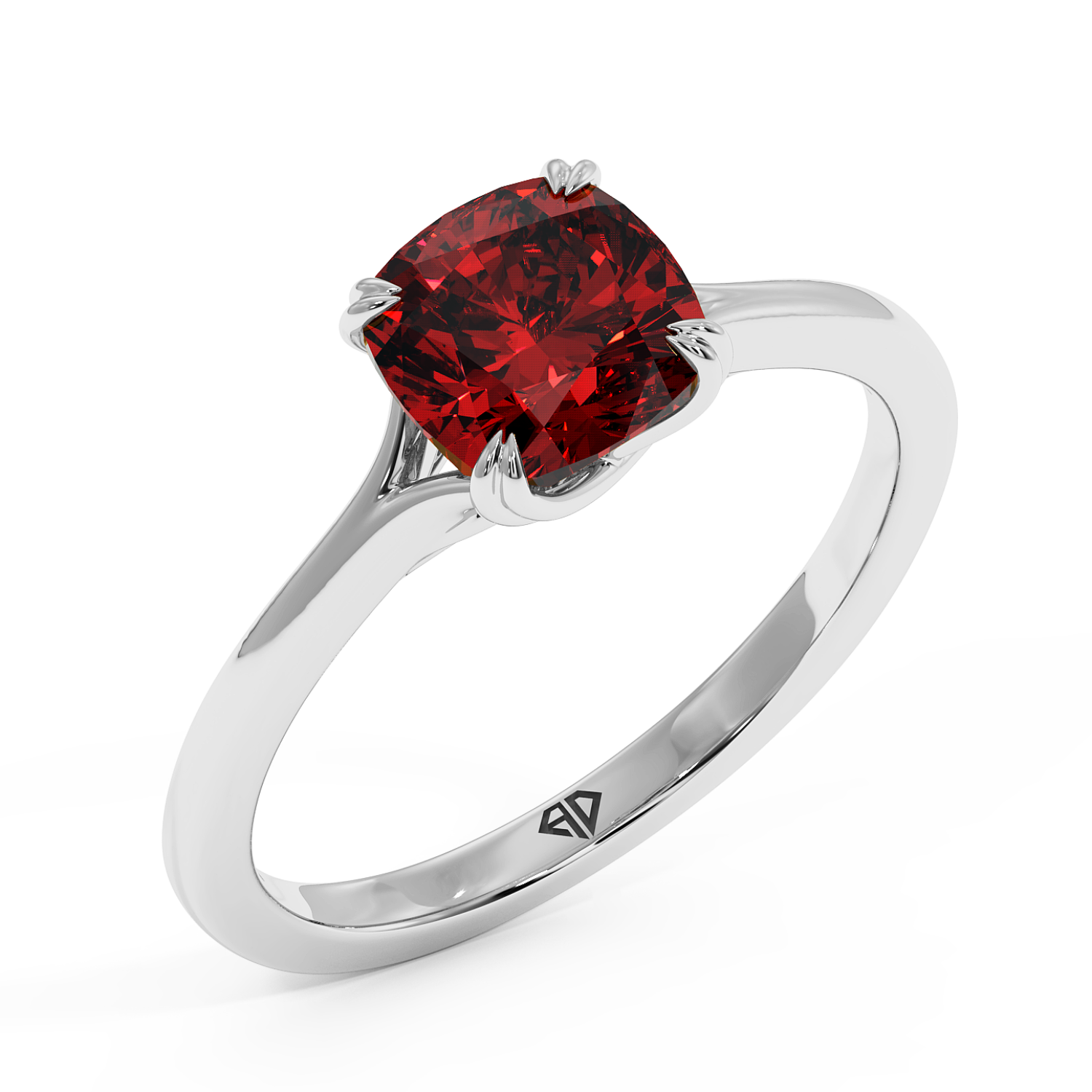18K White Gold Leone Solitaire Engagement Ring