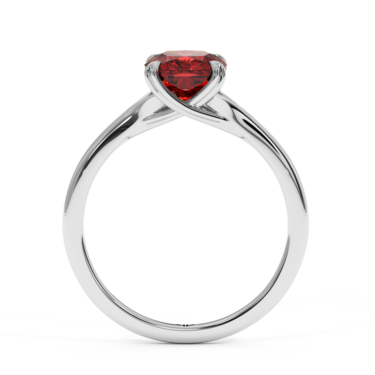 18K White Gold Leone Solitaire Engagement Ring