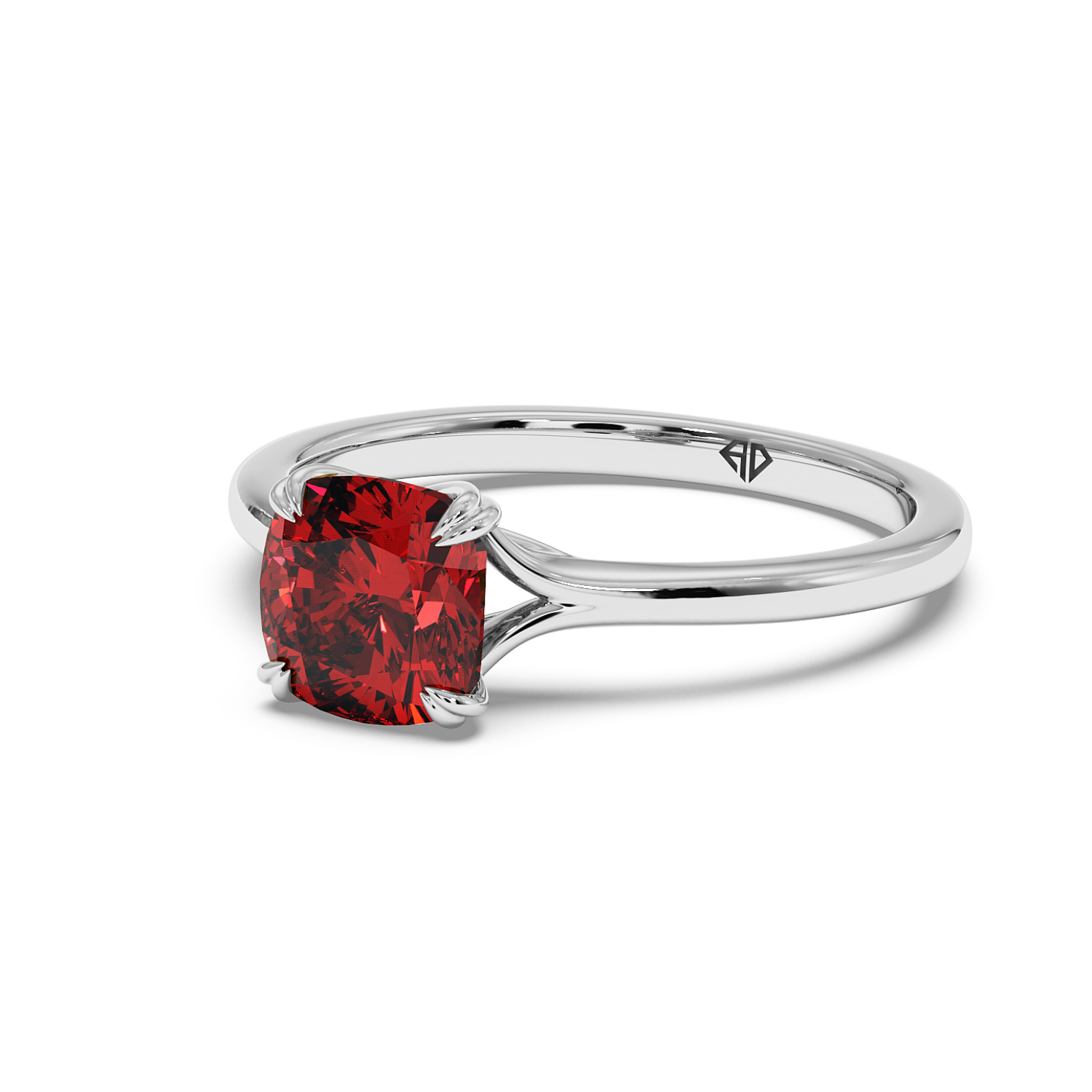 18K White Gold Leone Solitaire Engagement Ring