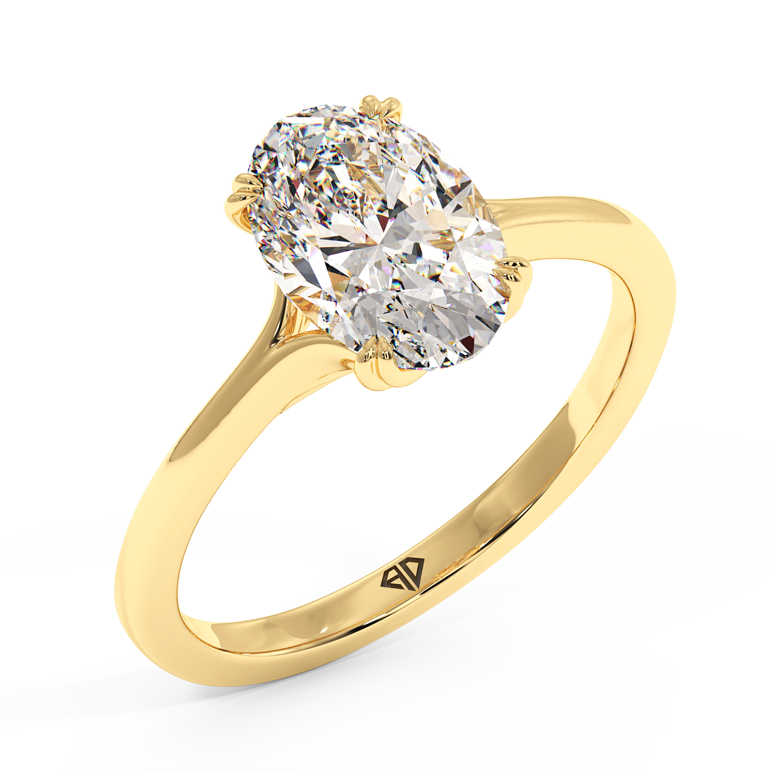 18K Yellow Gold Leone Solitaire Engagement Ring
