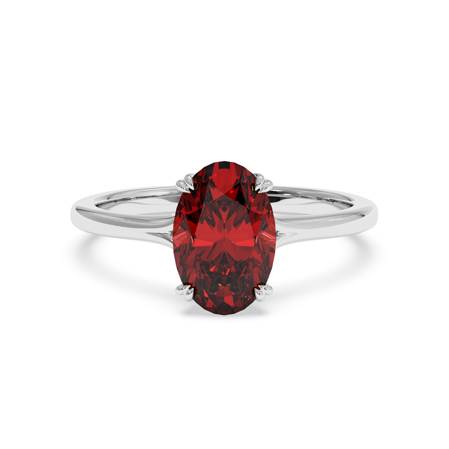 18K White Gold Leone Solitaire Engagement Ring