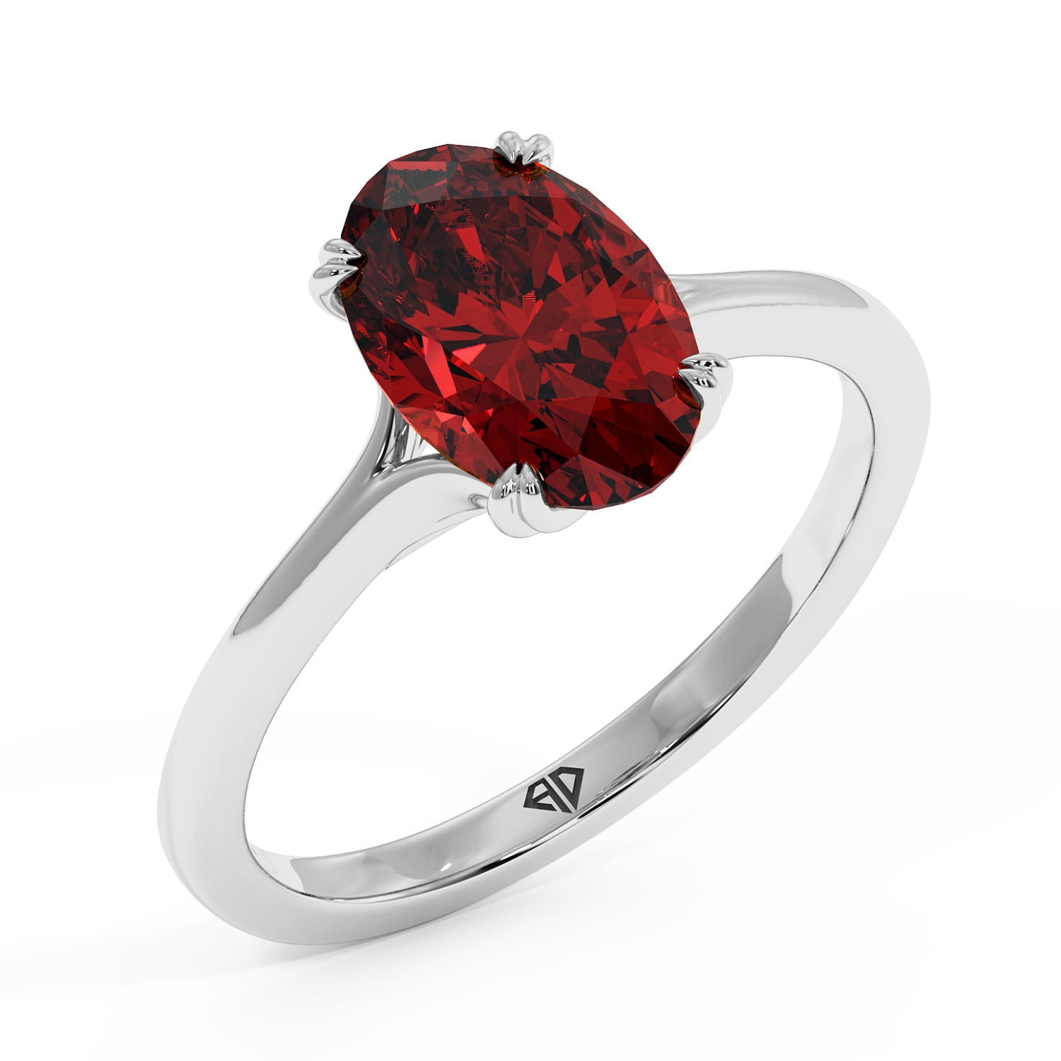 18K White Gold Leone Solitaire Engagement Ring
