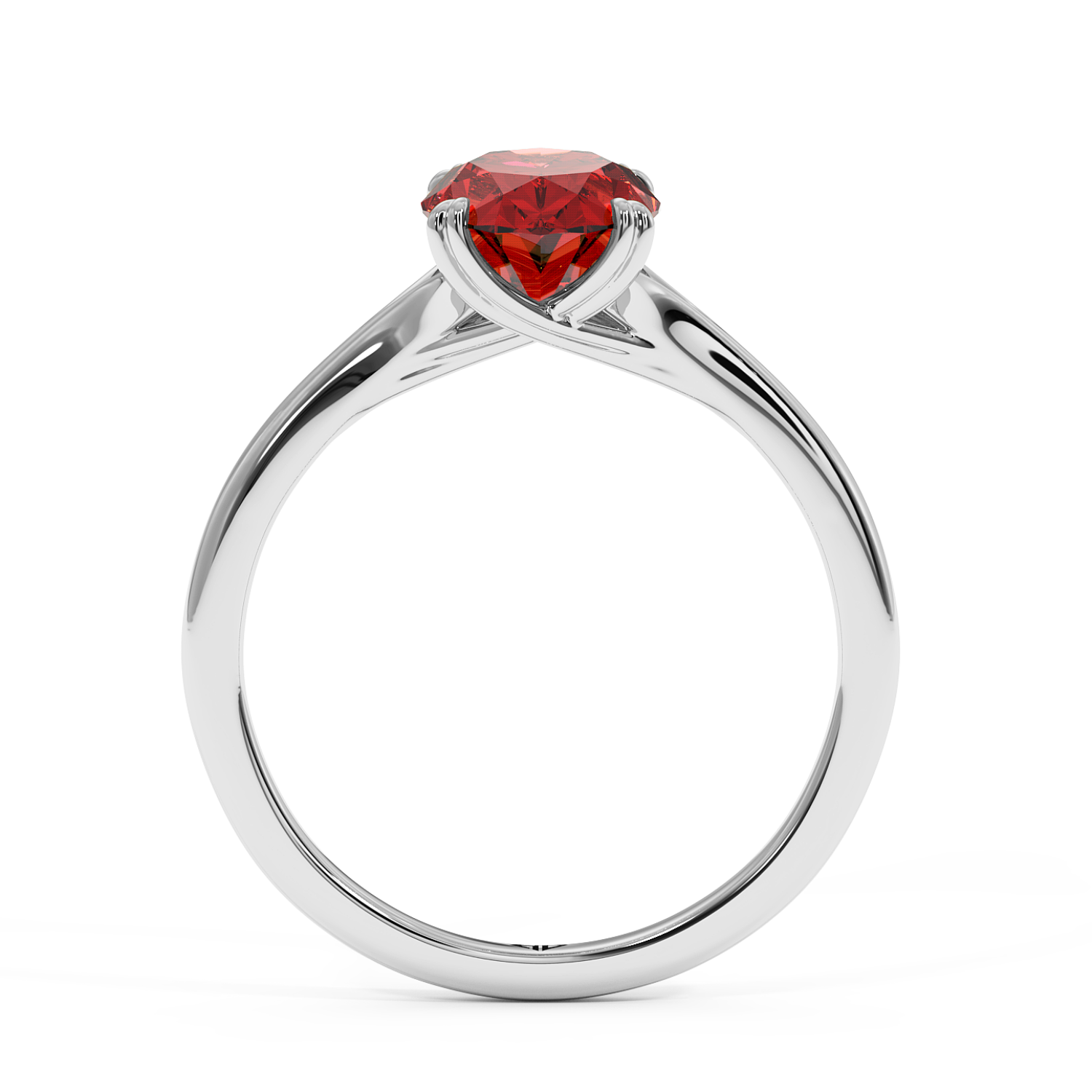 18K White Gold Leone Solitaire Engagement Ring