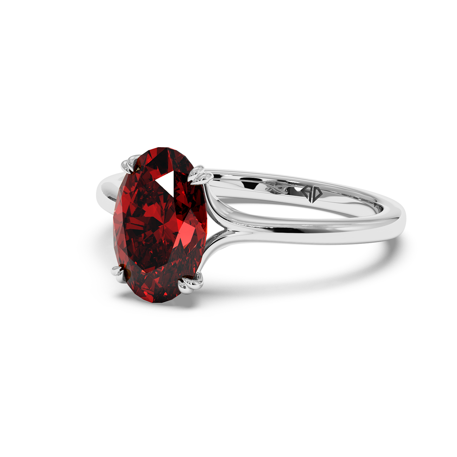 18K White Gold Leone Solitaire Engagement Ring