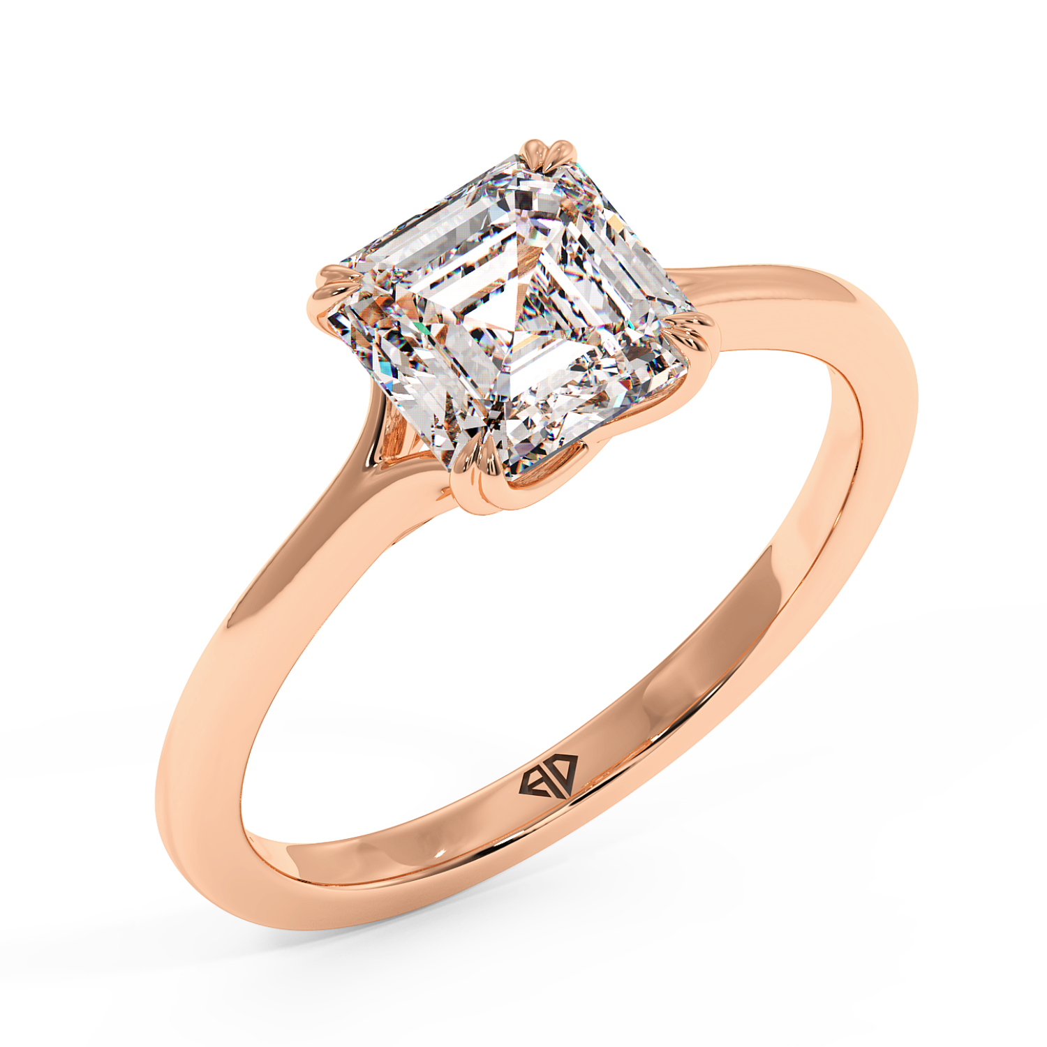 18K Rose Gold Leone Solitaire Engagement Ring