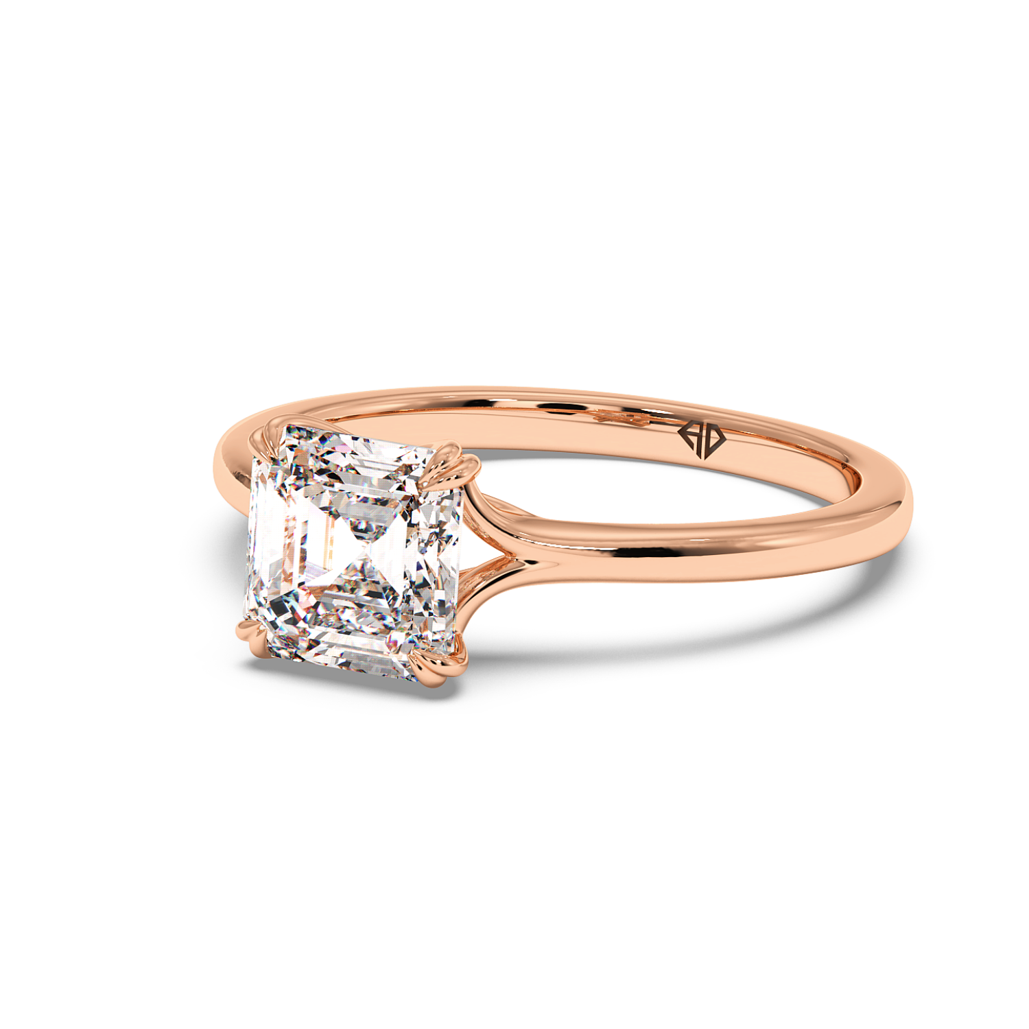 18K Rose Gold Leone Solitaire Engagement Ring