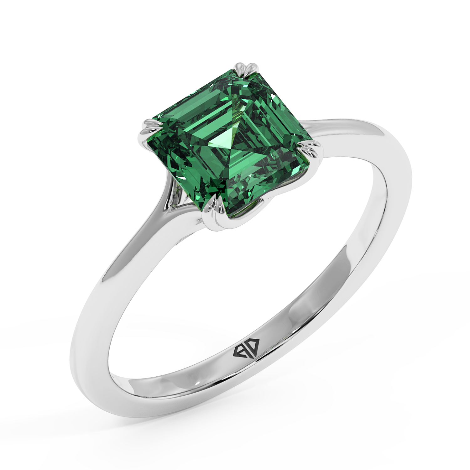 18K White Gold Leone Solitaire Engagement Ring