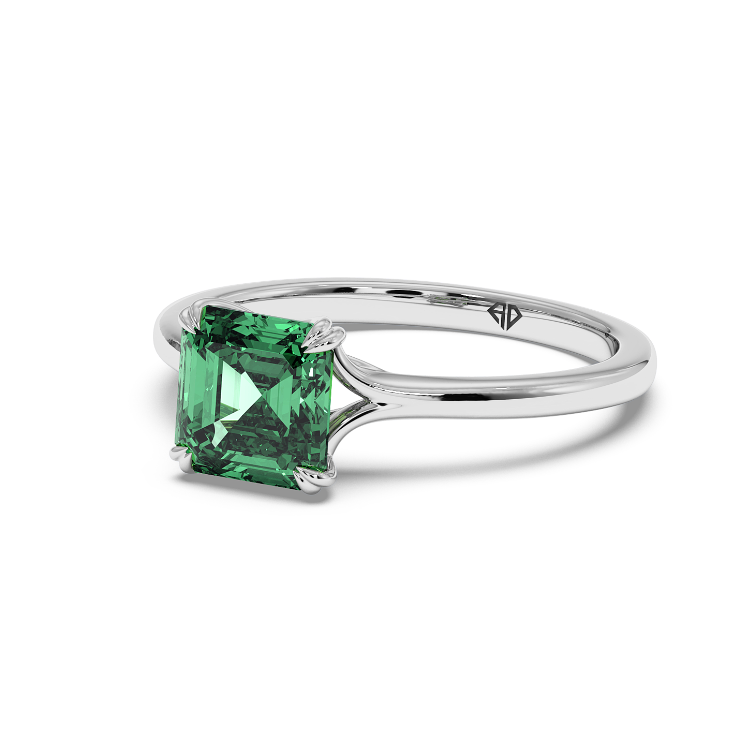 18K White Gold Leone Solitaire Engagement Ring