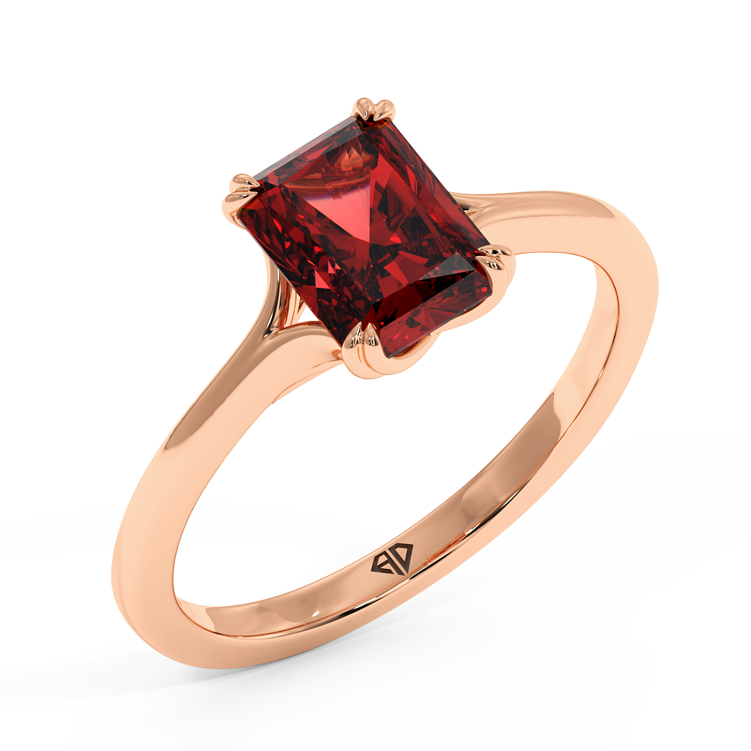 18K Rose Gold Leone Solitaire Engagement Ring