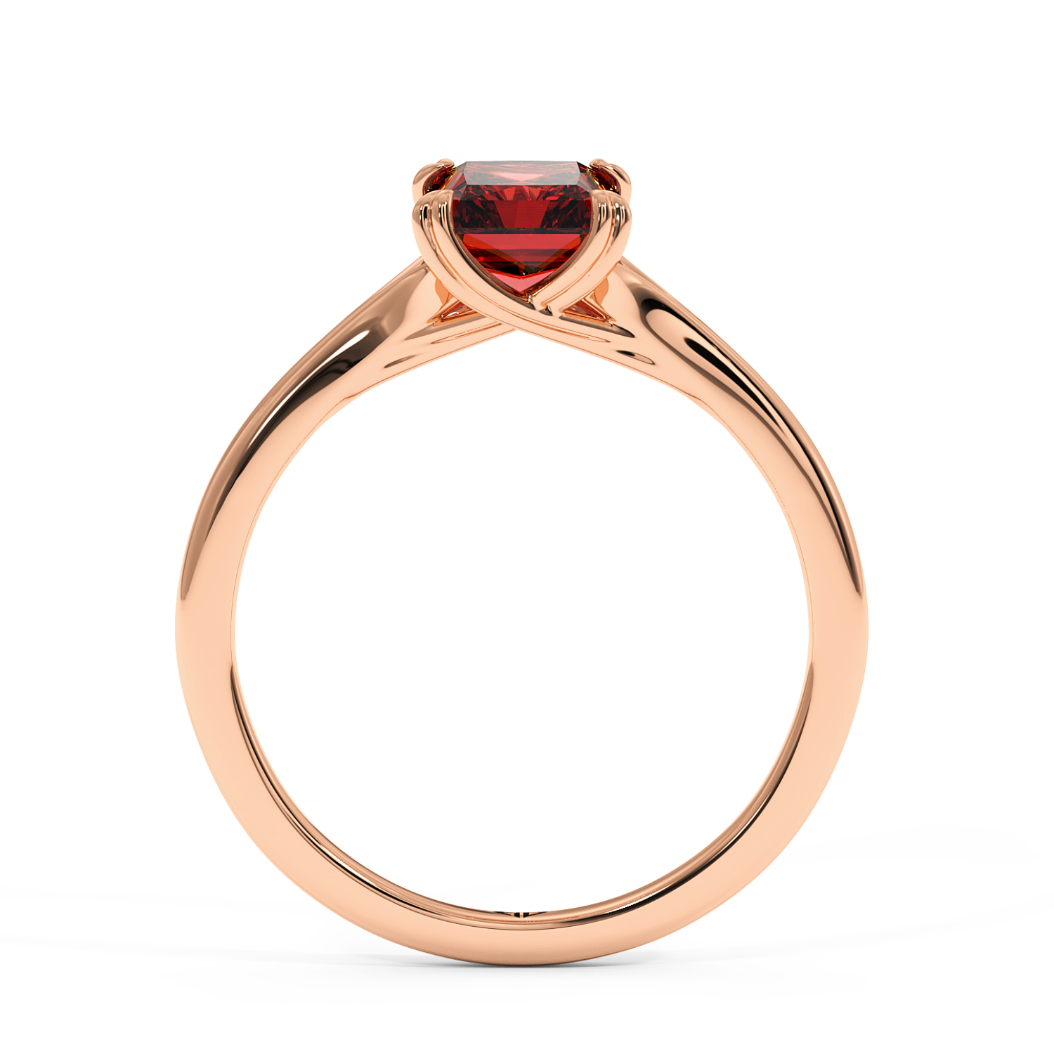 18K Rose Gold Leone Solitaire Engagement Ring