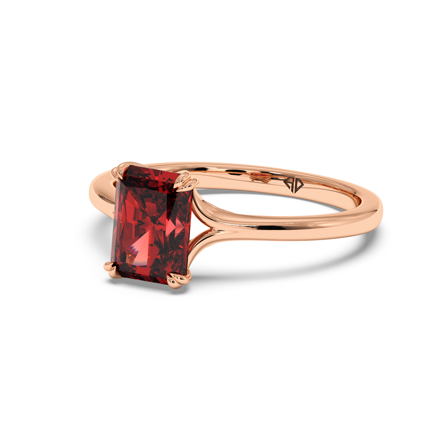 18K Rose Gold Leone Solitaire Engagement Ring