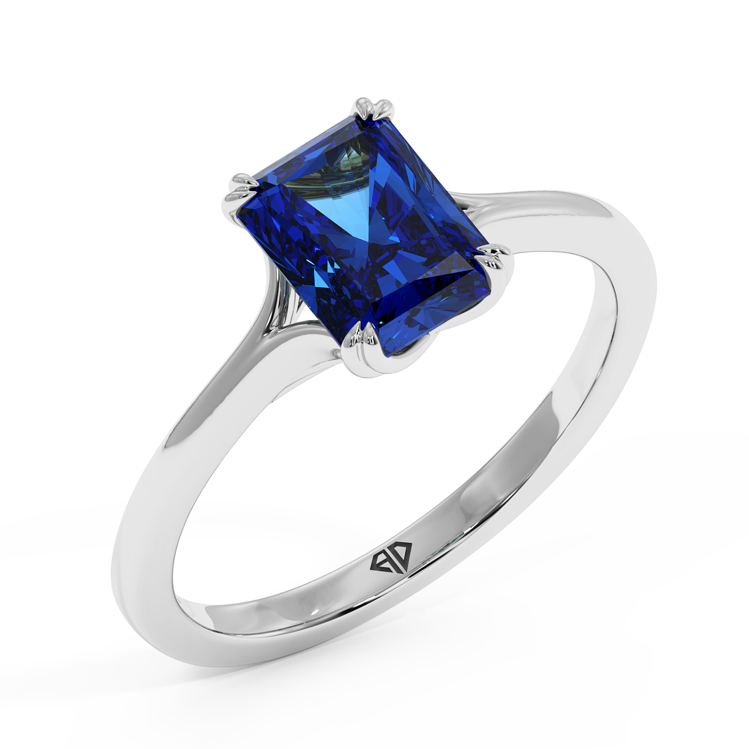 18K White Gold Leone Solitaire Engagement Ring