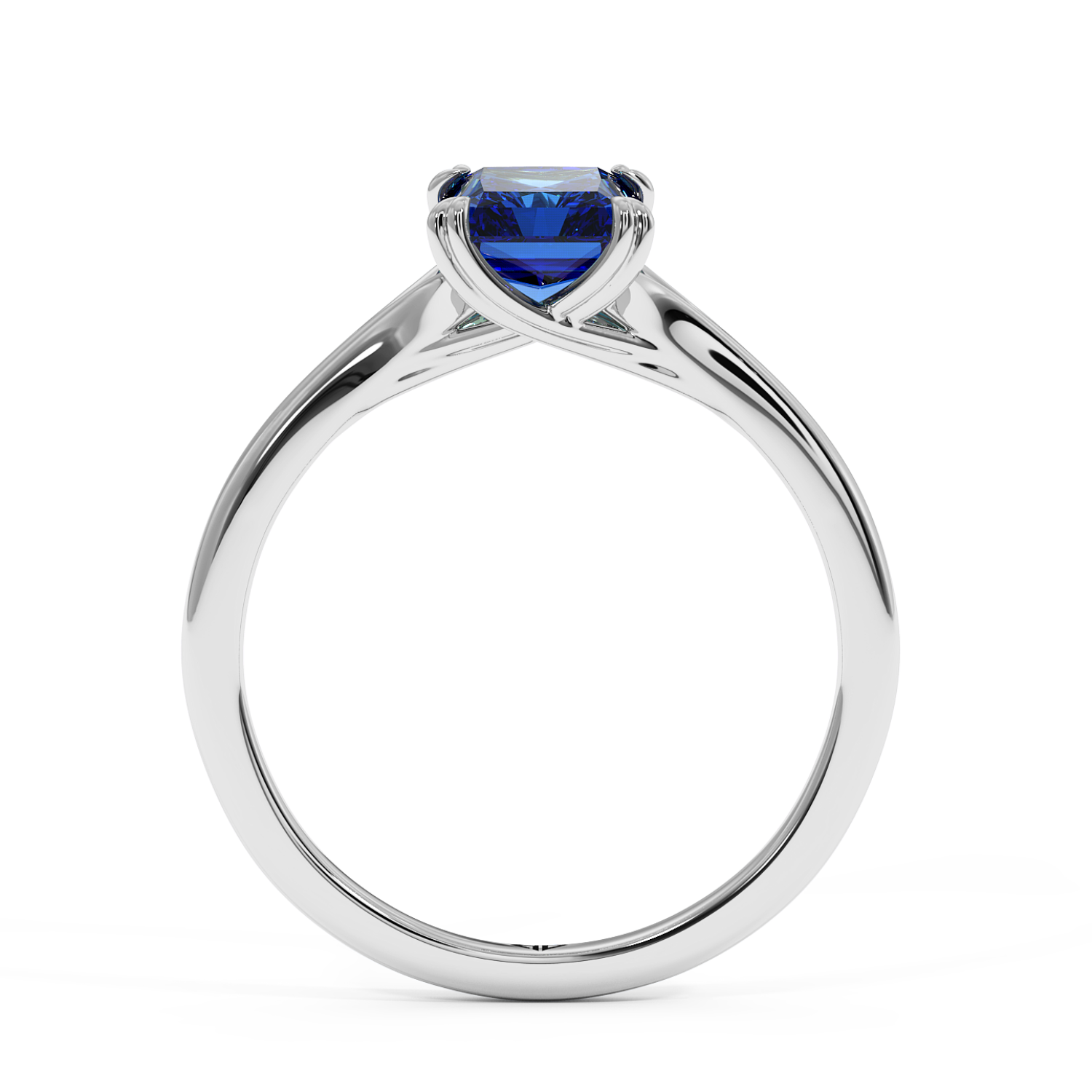 18K White Gold Leone Solitaire Engagement Ring